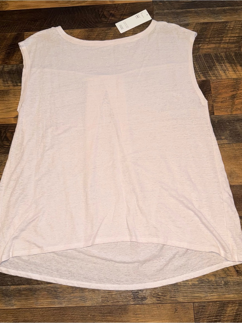 Eileen Fisher Pale Pink Sleeveless Linen Sleeveless Top
